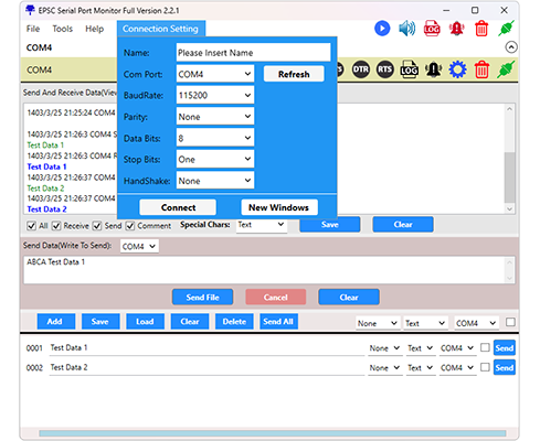 EPSC Serial Port Monitor