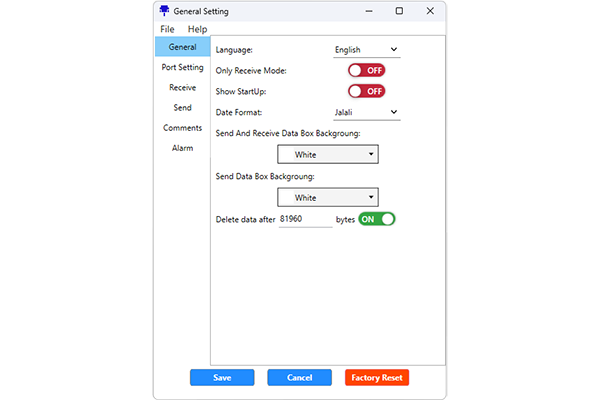 EPSC Serial Port General Setting